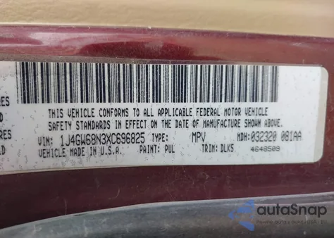 1999 Jeep Grand Cherokee Limited from USA, damaged, VIN 1J4GW68N3XC696825